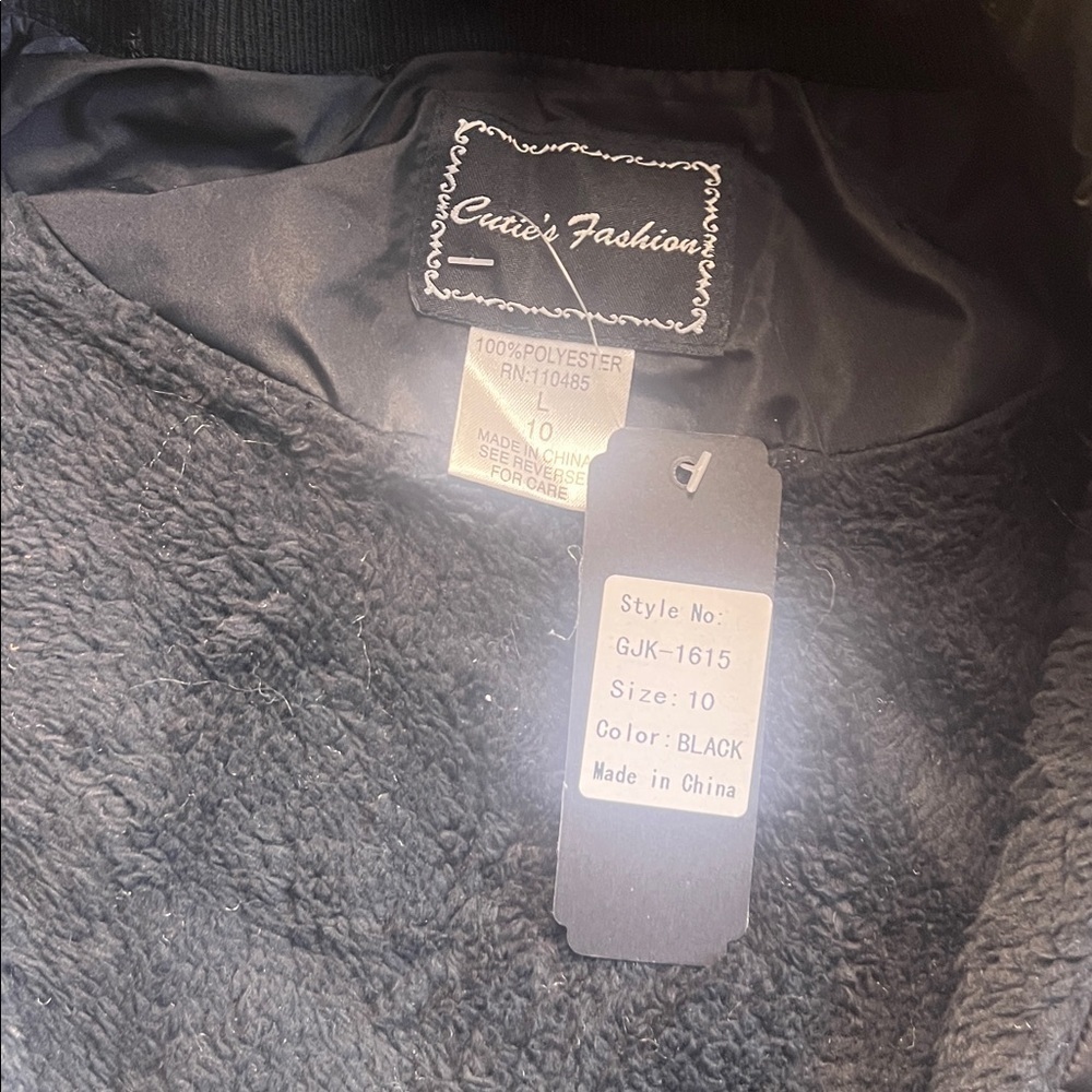 GIRLS COAT BY CUTIES FASHION BLACK NWT SIZED AS 10 **SEE DESCRIPTION** - Picture 5 of 12